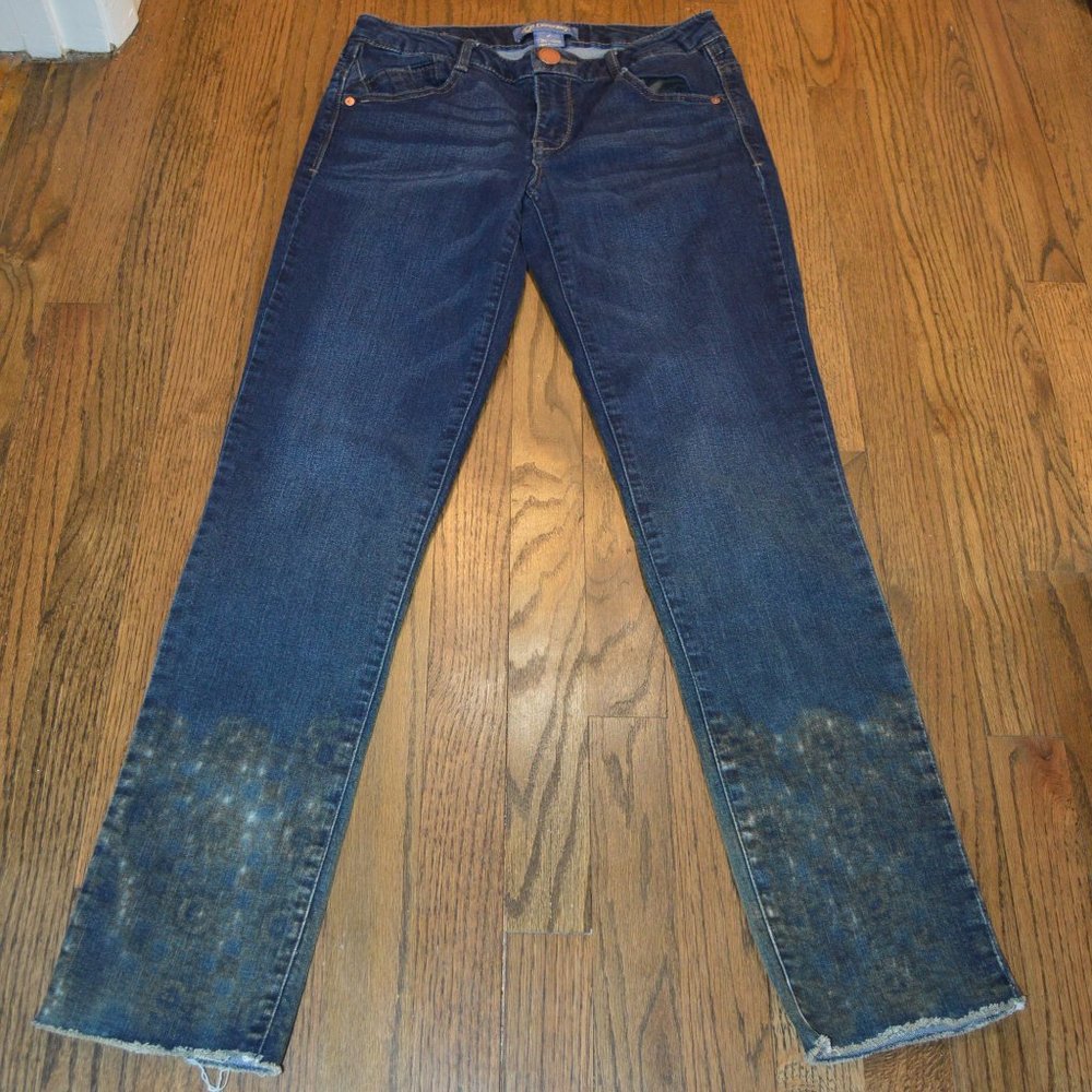 Democracy~Flex-ellent~cool bleached Bottom Boot Cut demin blue jeans~sz 4~